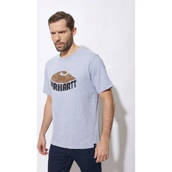 Tričko CARHARTT K87 Heavyweight Camo C, šedé, velikost S