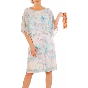 Dámské šaty Carla Moreno koktejlové šaty šifonové midi velikost 48