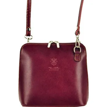 Kabelka Kožená malá dámská crossbody kabelka bordová