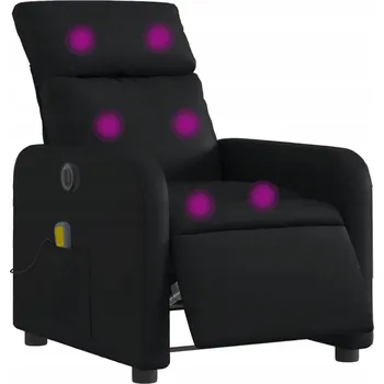 Křeslo Rozkládací masážní křeslo elektrické černé umělá kůže