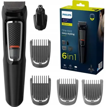 Strojek na vlasy Zastřihovač Philips Multigroom 3000 MG3711/15, akumulátorový, černý