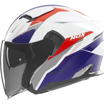 Helma na motorku Přilba n130 myst, nox (bílá,modrá,červená, vel. s)