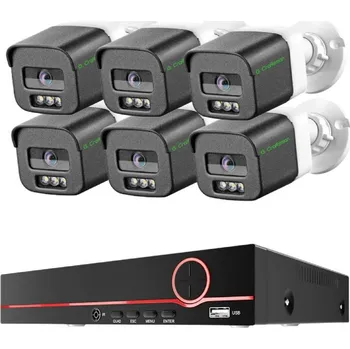 Bezpečnostní kamera 8MP IP PoE kamerový set, 6 kamer, ColorVu, XM