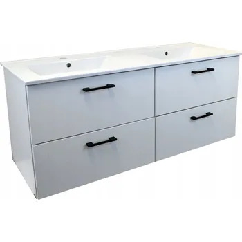 Koupelnový nábytek Koupelnová skříňka s keramickým umyvadlem Agria New 120 bílá