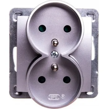 Elektrická zásuvka Stříbrná nástěnná Elektrická Zásuvka Ospel