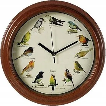 Hodiny Nástěnné hodiny velké 32 cm. Zpěv ptáků, budík, tiché, k narozeninám
