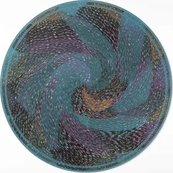 Koberec Dekorativní Kulatý Koberec o průměru 80 cm, abstraktní kompozice skvrn