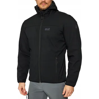 Pánská softshellová bunda 3074 BUNDA Jack Wolfskin PÁNSKÁ SOFTSHELL S KAPUCÍ NORTHERN ČERNÁ 3XL