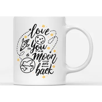 Hrnek Love You To The Moon And Back YS - Světle modrá