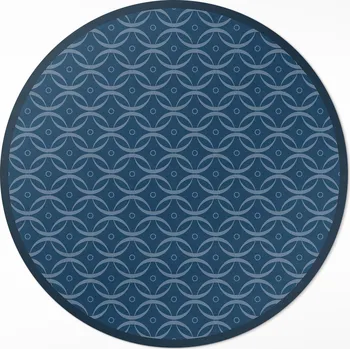 Koberec Kulatý Běhoun Vinylový Rozměr ⌀ 130 cm Řetěz s pravidelným dekorativním vzorem