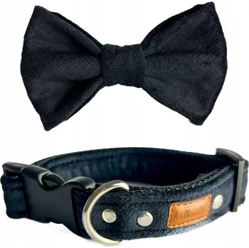 Obojek pro psa Obojek pro velkého psa s motýlkem, sada obojek s motýlkem - Černá, L