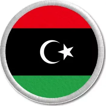 Vlajka Pelisport Libyjská vlajka tištěná nášivka ø 4,5 cm