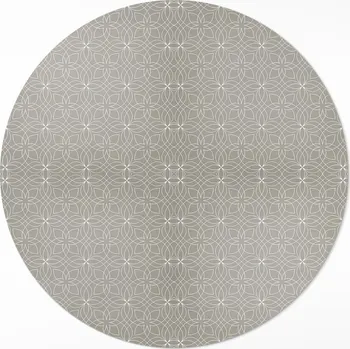 Koberec Vinylový Kulatý Koberec Rozměr ⌀ 100 cm Jemný design pleteniny kruhů