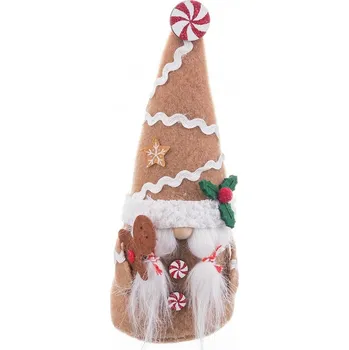 Vánoční dekorace Falanzo Christmas Vánoční ozdoba Béžová Vícebarevná Písek Látka Dekle 8 x 6 x 19,5 cm