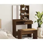 vidaXL Toaletní stolek se zrcadlem 74,5 x 40 x 141 cm [802807] Barva: hnědý dub