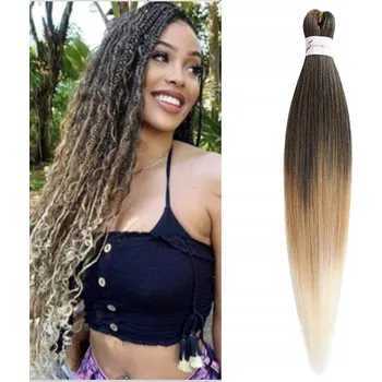 Syntetické vlasy na copánky dredy low heat blond ombre 1/27/613