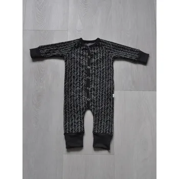 Kojenecký overall Rostoucí celoroční merino overal MoniLu - černý Velikost Overalu: 74/80-86