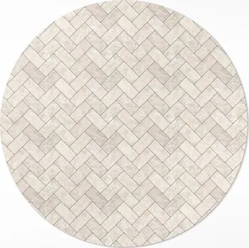 Prostěradlo Kulatý Koberec se vzorem fi 120 cm Kamenná jedle dlažební kostka