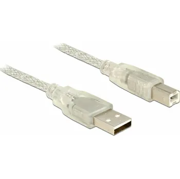 Kabel do PC Delock - Kabel USB - USB typ B (M) do USB (M) - USB 2.0 - 3 m - průhledná