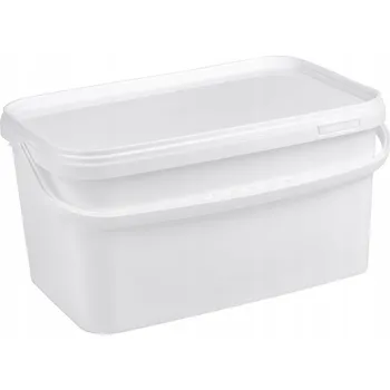 Dóza na potraviny Kbelík Plastbox bílý obdélníkový 12 l s víkem, potravinářský atest