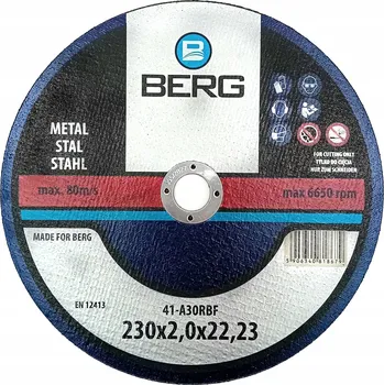 Řezný kotouč Řezací kotouč na kov 230x2,0x22 Berg B409523020