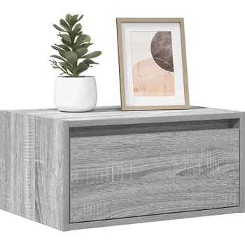 Televizní stolek vidaXL Nástěnné noční stolky s LED osvětlením 2 ks [860220] Barva: šedá sonoma