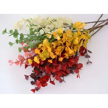 umělá květina Umělé květiny - větev Eukalyptu - ČERVENÁ