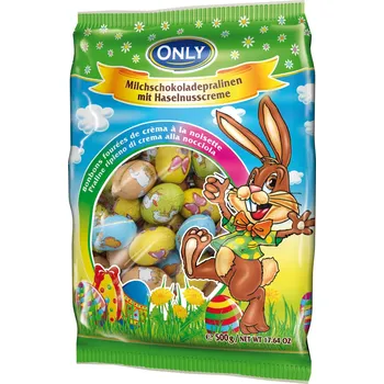 Čokoláda Only Gunz Čokoládová vajíčka plněná lískooříškovým krémem velká 500 g