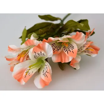 umělá květina Canea Polsko Alstromérie 60 cm lososová