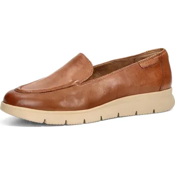 Pánské polobotky Tamaris dámské kožené polobotky - koňakové