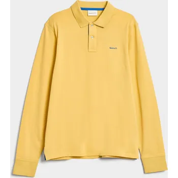Pánská košile POLOKOŠILE GANT REG CONTRAST PIQUE LS RUGGER PARCHMENT YELLOW