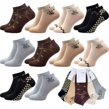 Dámské ponožky 10 x KOTNÍKOVÉ PONOŽKY BAREVNÉ PONOŽKY 39-41