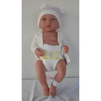 Panenka Realistické miminko - holčička Andulka s taštičkou s věcmi pro miminka od španělské firmy Marina & Pau (Ane Baby Nursery Bolsa - 45 cm - baleno v sáčku)