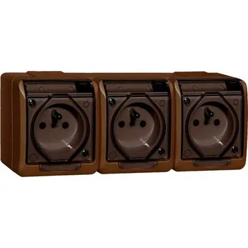 Elektrická zásuvka Elektrická Zásuvka nástěnná Elektro-Plast hnědá