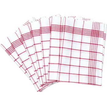 Utěrka Snový svět Lněná utěrka červená klasika - 7 kusů