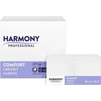Papírový ubrousek Harmony ubrousky Professional Gastro bílé 40x40cm, 2-vrstvé / 250ks