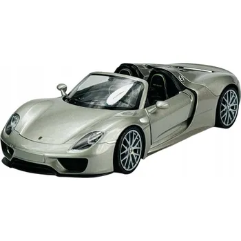 autíčko WELLY PORSCHE 918 SPYDER STŘÍBRNÝ 1:24 NOVÝ KOVOVÝ MODEL 24055