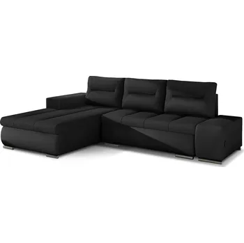 Sedací souprava Rohová rozkládací sedací souprava OTTAVIO 275 cm Sawana 14/Soft 11 černá levá