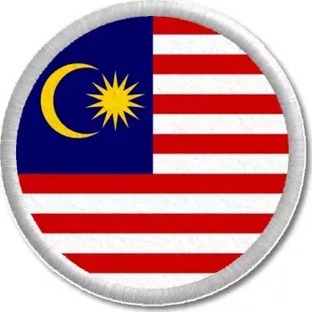 Vlajka Pelisport Malajsijská vlajka tištěná nášivka ø 4,5 cm