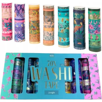 Lepicí páska WASHI TAPE PÁSKY SAMOLEPKY DEKORACE SCRAPBOOKING VELKÁ SADA 70 KUSŮ po 3M