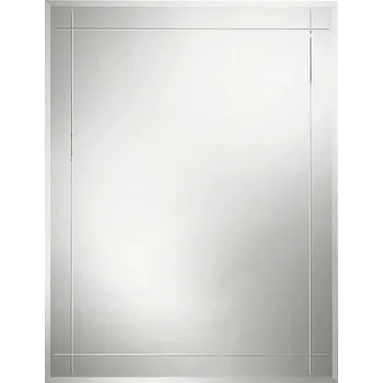 Zrcadlo Fazetované zrcadlo dekorativní LINEA 70x90 CM s gravírovaným vzorem