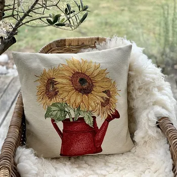 Dekorativní polštářek BYTEMA Gobelínový povlak na polštář PROVENCE SLUNEČNICE 45 x 45 cm