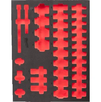Skříňka na nářadí MILWAUKEE Náhradní pěna s plastovou základnou pro sadu dlouhých průmyslových hlavic 1/2", rozměr 417x536 mm 4932493393
