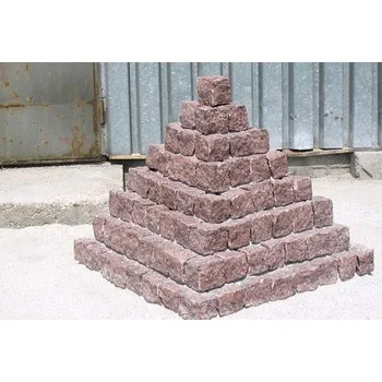 Dlažba Žulová kostka - Červená štípaná Velikost: 8/11