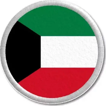 Vlajka Pelisport Kuvajtská vlajka tištěná nášivka ø 4,5 cm