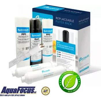 Filtrace vody SET filtrů s UV zářivkou 6W pro reverzní osmózy 10“ x 2,5“ ECOPURE