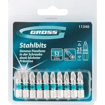 Bit 10x BIT PZ2 x 25 MM sada bitů BITY GROSS