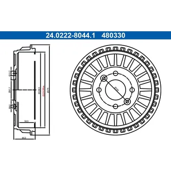 Brzdový buben Brzdový buben ATE 24.0222-8044.1