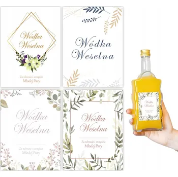 Samolepící etiketa Etikety - samolepky na SVATEBNÍ VODKU, svatební alkohol