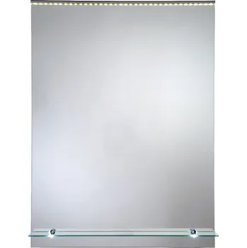 Zrcadlo Zrcadlo ORION 50x70 CM s LED osvětlením a podsvícenou poličkou